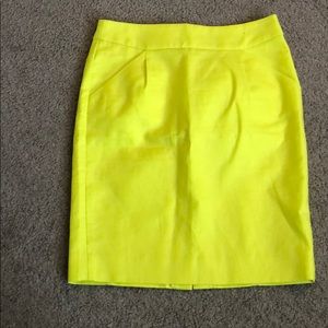 J crew yellow pencil skirt
